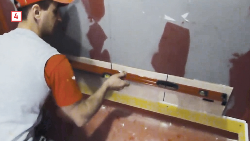Tiling a shower wall with tiles